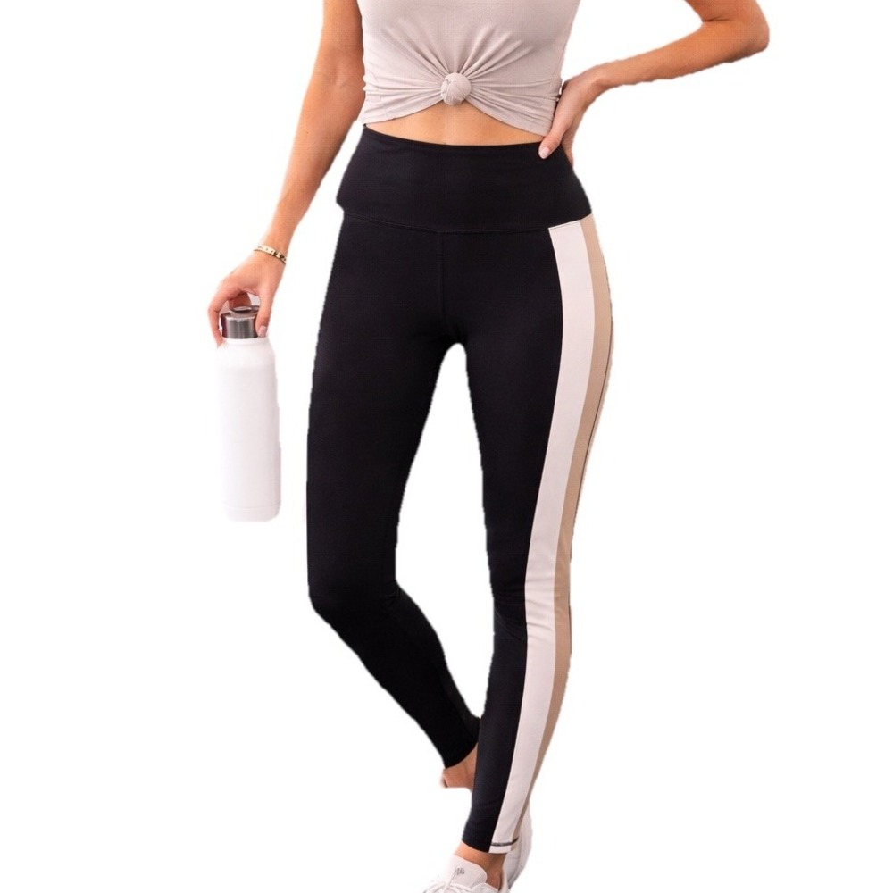 Move Theology Leggings XS Black Colorblock Athletic Yoga Gym Activewear